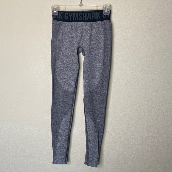 Gymshark flex leggings women’s XS extra small grey black elastic band full - Picture 1 of 6